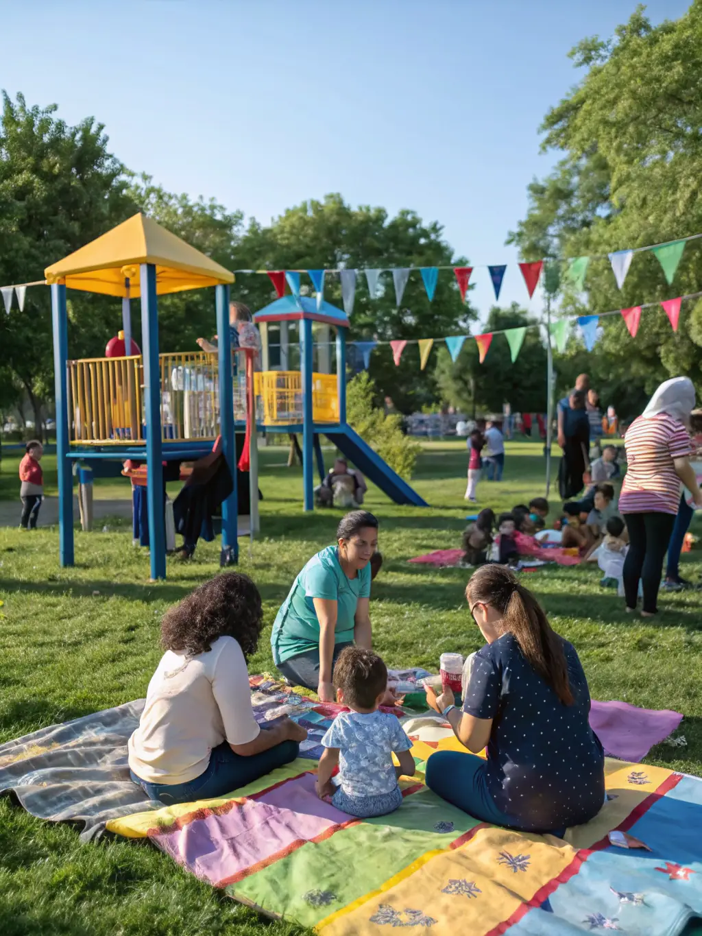 A photograph of a community event organized by ALCPA, showing people of different ages and backgrounds interacting and enjoying themselves, emphasizing the organization's role in fostering social cohesion.